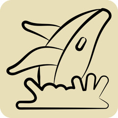 Icon Whale. related to Alaska symbol. hand drawn style. simple design editable. simple illustration