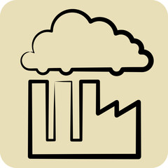 Icon Air Pollution. related to Climate Change symbol. hand drawn style. simple design editable. simple illustration