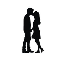 Couple silhouette isolated on white background 