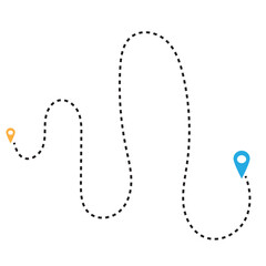 Distance solid icon, navigation and route, map pointer vector graphics.