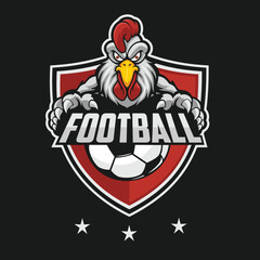 football club logo vector art illustration chicken club design