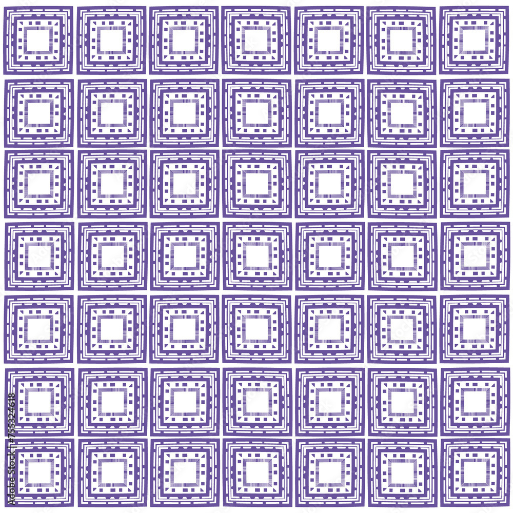 Poster illustration of a seamless pattern of squares arranged in a row.
