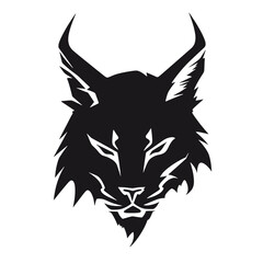 Bobcat silhouette face logo on white background