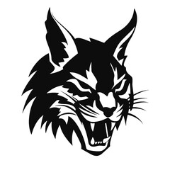Obraz premium Bobcat silhouette face logo on white background