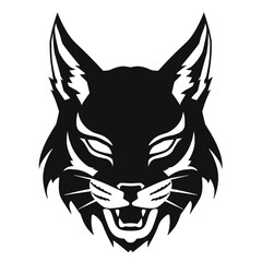 Bobcat silhouette face logo on white background