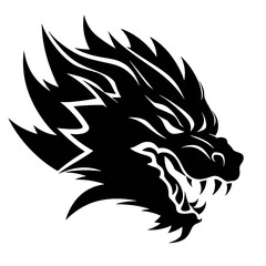 Bobcat silhouette face logo on white background