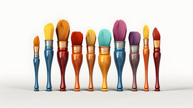 Paintbrushes 3d Rendering