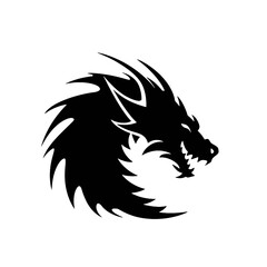 angry dragon head tattoo illustration, angry dragon head vector illustration, angry dragon head mascot logo illustration