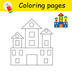 Coloring book. Illustration for children education. Cartoon castle.