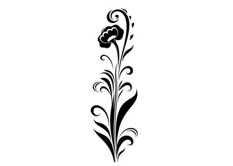 Art Nouveau vertical flower Graphic Accents, vector illustration, vintage elements	
