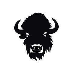 Bison Silhouette Vintage Logo Design Emblem Template