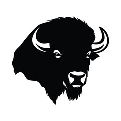 Bison Silhouette Vintage Logo Design Emblem Template