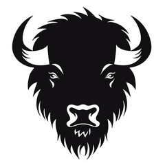 Bison Silhouette Vintage Logo Design Emblem Template