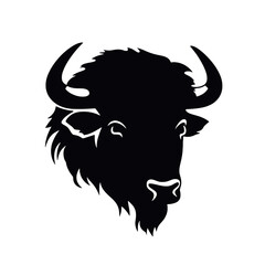 Bison Silhouette Vintage Logo Design Emblem Template