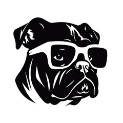 British bulldog mascot emblem illustration