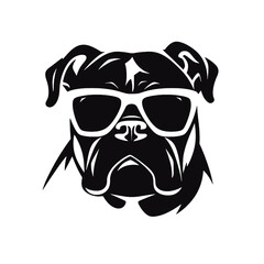 English bulldog wearing eyeglasses