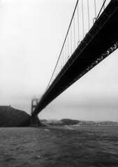 circa 1986 Golden Gate bridge from the bay