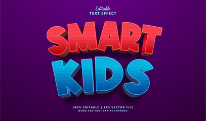 Smart Kids Editable Text Effect 3d Cartoon Bold Style