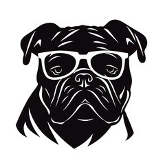 English bulldog wearing eyeglasses
