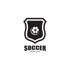 Football Badge with shield logo design, Modern Football Badge logo template Vector Template.