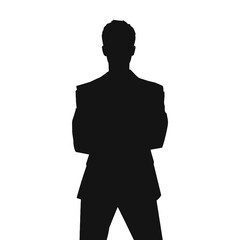 Young business man silhouette vector