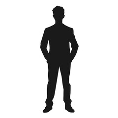 Young business man silhouette vector