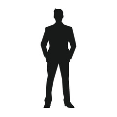 Fototapeta premium Young business man silhouette vector