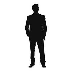 Young business man silhouette vector