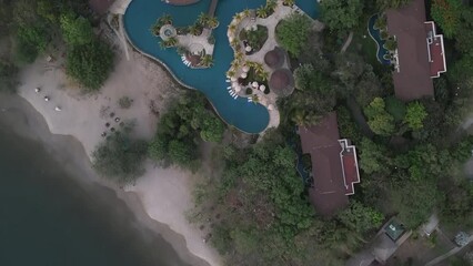 Aerial video above Dreams Las Mareas resort. Costa Rica