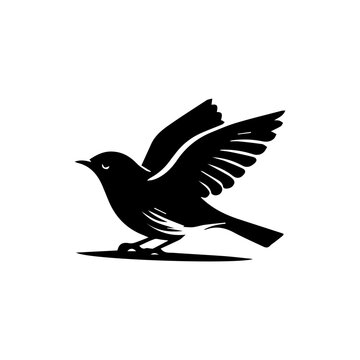 recommend clip art: Birds silhouettes  on white background, vector illustration