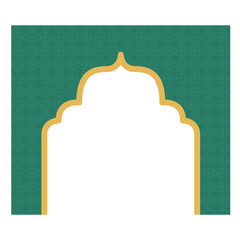 Green Islamic shape frame. Arabian muslim shape 