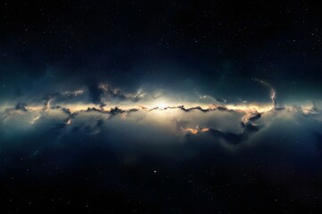 Obraz na płótnie Canvas Lunar Serenity: A Captivating Digital Artwork of a Tranquil Night Scene with a Full Moon and Starry Sky