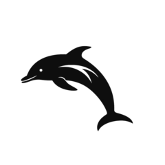 Fototapeten dolphin logo icon , Silhouette  © vectorcyan