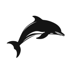 Foto op Canvas dolphin logo icon , Silhouette  © vectorcyan