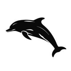 Foto auf Acrylglas Antireflex dolphin logo icon , Silhouette  © vectorcyan