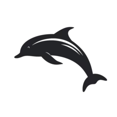 Selbstklebende Fototapeten dolphin logo icon , Silhouette  © vectorcyan