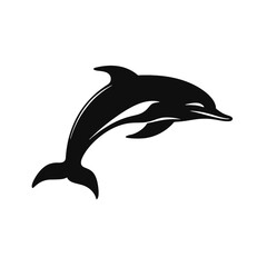 Fototapeta premium dolphin logo icon , Silhouette 