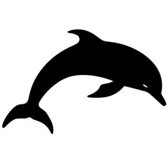 Obraz premium dolphin logo icon , Silhouette 