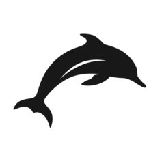 Outdoor kussens dolphin logo icon , Silhouette  © vectorcyan
