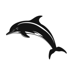 Tuinposter dolphin logo icon , Silhouette  © vectorcyan
