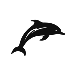 Zelfklevend Fotobehang dolphin logo icon , Silhouette  © vectorcyan