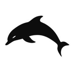 Poster Im Rahmen dolphin logo icon , Silhouette  © vectorcyan