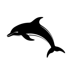 Fototapeta premium dolphin logo icon , Silhouette 