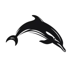 Fototapete dolphin logo icon © vectorcyan