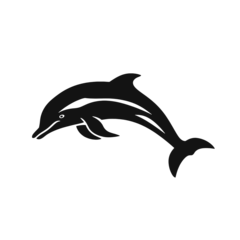 Foto op Canvas dolphin logo icon © vectorcyan