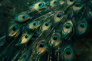 Obraz premium peacock feather close up