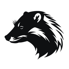 Badger Silhouette  logo template Isolated. Brand Identity. Icon Abstract Vector graphic
