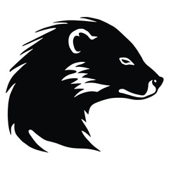 Badger Silhouette  logo template Isolated. Brand Identity. Icon Abstract Vector graphic