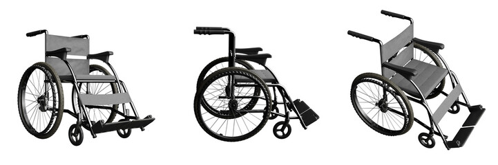 Wheelchair object background from various angles. 3d rendering