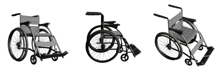 Wheelchair object background from various angles. 3d rendering